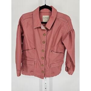 AnyBody Womens Sz SP Petite Stretch Twill Utility Jacket in dusty rose